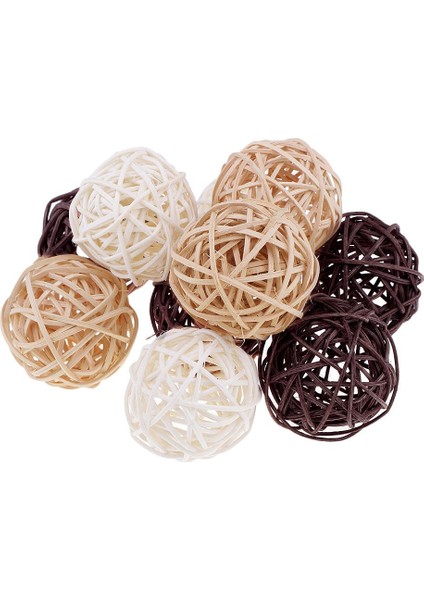 6/10/15X Hasır Rattan Yuvarlak Kase Dolguları Düğün Noel Süs 10 Adet 5 cm (Yurt Dışından)