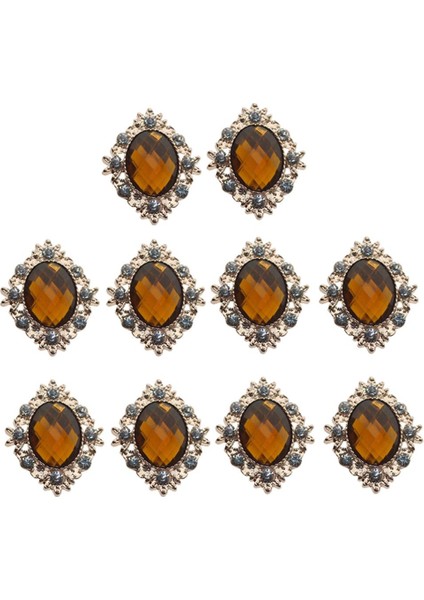 10 Cabochon Flatback Bezeme Düğün Takı Dıy Sarı 30X25MM (Yurt Dışından)
