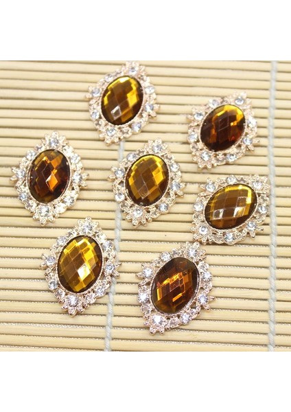 10 Cabochon Flatback Bezeme Düğün Takı Dıy Sarı 30X25MM (Yurt Dışından)