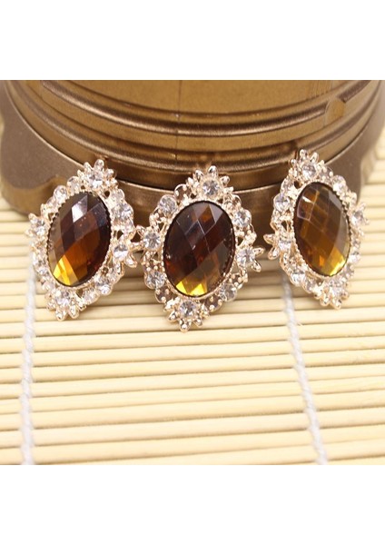 10 Cabochon Flatback Bezeme Düğün Takı Dıy Sarı 30X25MM (Yurt Dışından)
