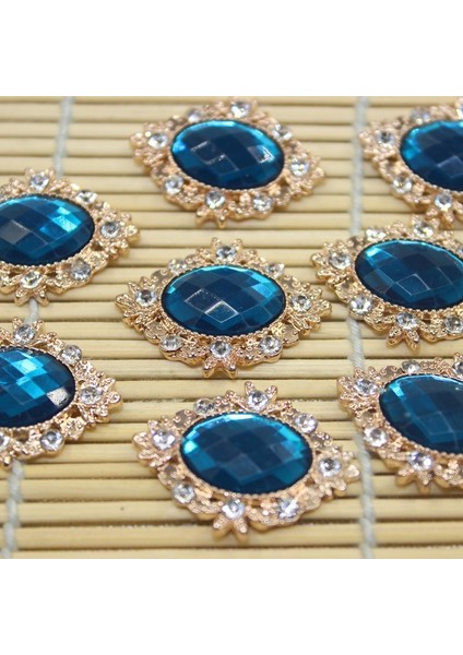 10 Cabochon Flatback Bezeme Düğün Takı Dıy Yeşil 30X25MM (Yurt Dışından)