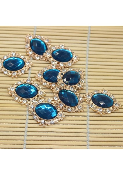 10 Cabochon Flatback Bezeme Düğün Takı Dıy Yeşil 30X25MM (Yurt Dışından)