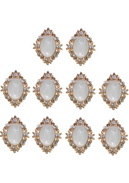 10 Cabochon Flatback Süsleme Düğün Takı Dıy 30X25MM (Yurt Dışından)