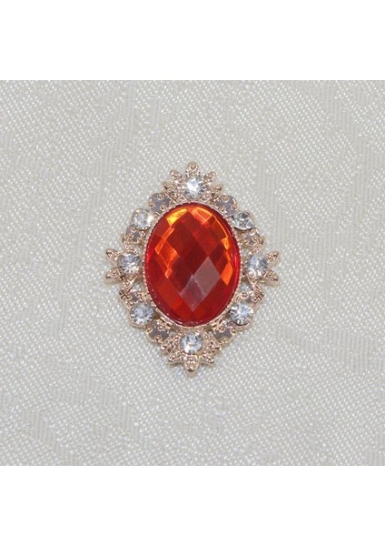 10 Cabochon Flatback Süsleme Düğün Takı Dıy Kırmızı 30X25MM (Yurt Dışından)