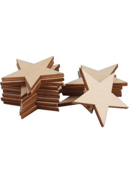 Dıy Kart Yapımı Scrapbookıng Için 25 Bitmemiş Ahşap Yıldız Şekli 25 50MM (Yurt Dışından)