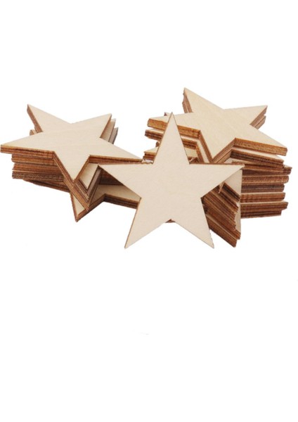 Dıy Kart Yapımı Scrapbookıng Için 25 Bitmemiş Ahşap Yıldız Şekli 25 50MM (Yurt Dışından)