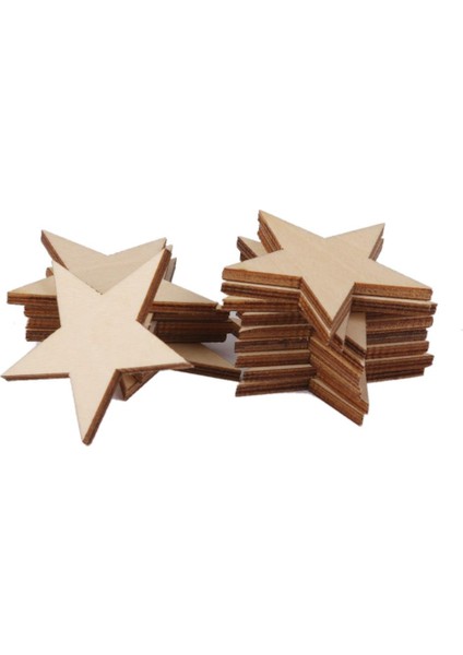 Dıy Kart Yapımı Scrapbookıng Için 25 Bitmemiş Ahşap Yıldız Şekli 25 50MM (Yurt Dışından)