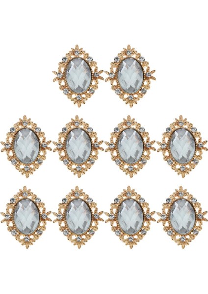 10 Cabochon Flatback Bezeme Düğün Takı Dıy Temizle 30X25MM (Yurt Dışından)