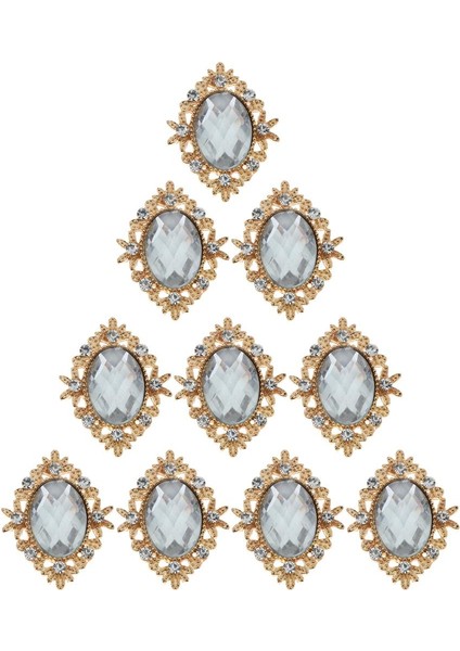 10 Cabochon Flatback Bezeme Düğün Takı Dıy Temizle 30X25MM (Yurt Dışından)