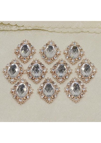 10 Cabochon Flatback Bezeme Düğün Takı Dıy Kar (Yurt Dışından)