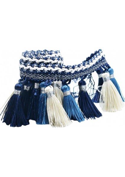 Ş Için 1yard Püskül Saçak Süsleme Mavi + (Yurt Dışından)