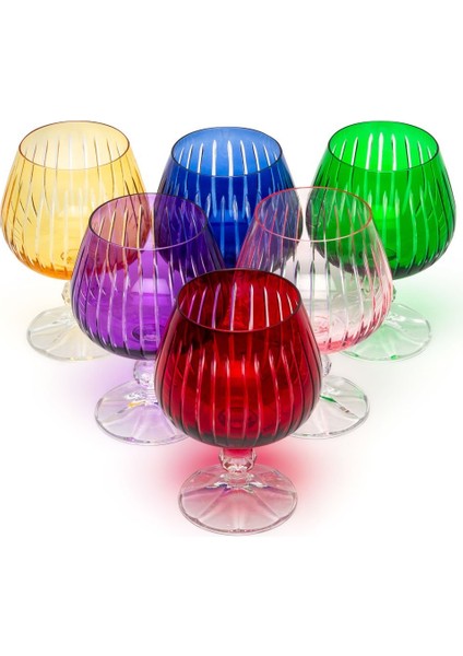 Bohemia Kristal Sarpy 250ML Renkli Kesme Kahve Su Bardağı