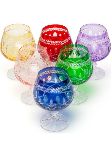 Bohemia Kristal Zaraif 250ML Renkli Kesme Kahve Su Bardağı