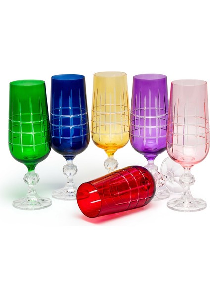 Bohemia Kristal Lime 180ML Renkli Kesme Kahve Su Bardağı