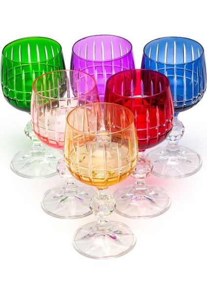 Bohemia Kristal Lime 150ML Renkli Kesme Kahve Su Bardağı