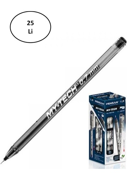 My Tech Tükenmez Kalem 0.7 mm Siyah 25'li