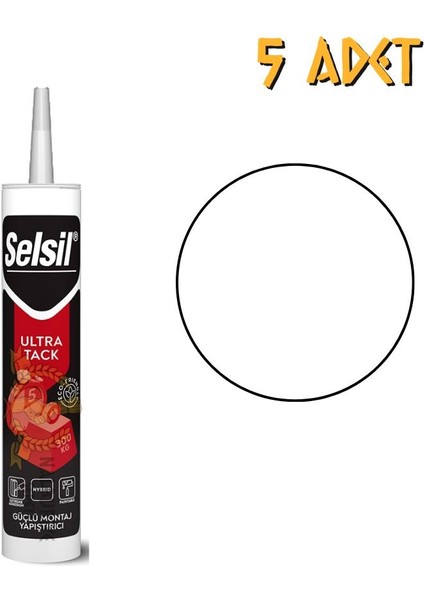 Ultra Tack Güçlü Korniş Yapıştırıcı Beyaz 290 Ml. - 5 Adet