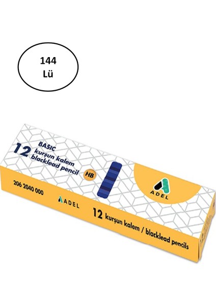 Basic Köşeli Daldırma Kurşun Kalem Hb 144'LÜ