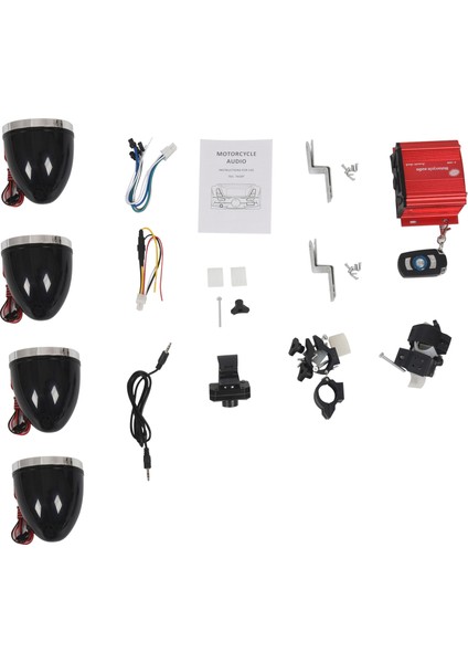 3 Inç Motosiklet Suya Dayanıklı Bluetooth Hoparlörler 4 Kanal Amplifikatör Mp3 Ses Stereo Amp Sistemi (Yurt Dışından)