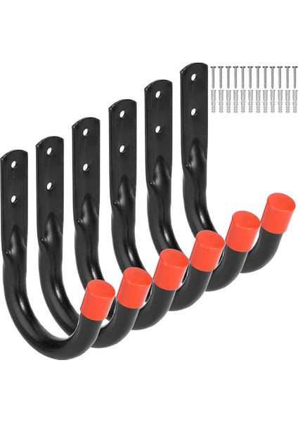 6'lı Paket Ağır Hizmet Garaj Depolama J Yardımcı Kancalar (Yurt Dışından)