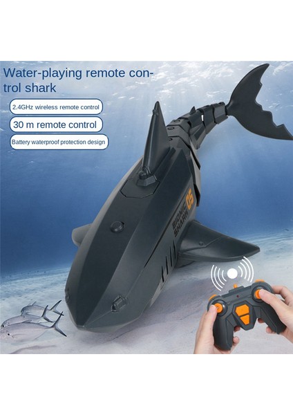 Remote Conol Balık Çocuk Yüzme Havuzu Plaj Banyo Oyuncakları Siyah (Yurt Dışından)