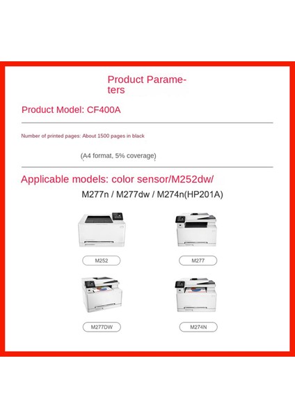 CF400A 201A Için Uyumlu Toner Değişimi (Yurt Dışından)