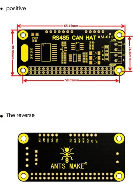 Sıfır/3b+/4b Genişletme Kartı RS485 Iletişim 1 Kanallı Can Adaptör Panosu Alıcı-Verici Modülü (Yurt Dışından) modelleri