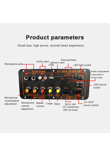 100W-300W Subwoofer Karaoke Amplifikatörleri Araba Amplifikatör Kartı (Ab Tak) (Yurt Dışından)