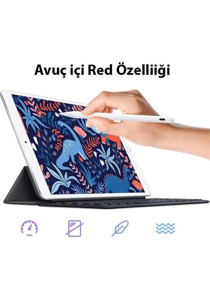 Manyetik Şarjlı Avuç Içi Reddetme iPad Stylus Kalem iPad Tablet Dokunmatik Kalem Kapasitif Kalem