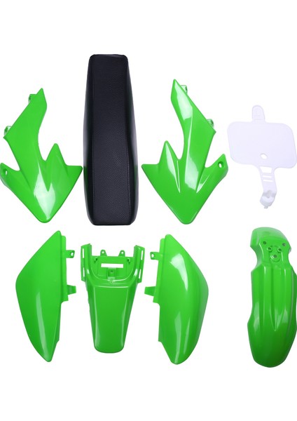 Adet Plastik 4'lü Soke CRF50 Pit Off-Road Bisiklet Seti Çamurluk Koltuk Yeşil (Yurt Dışından)
