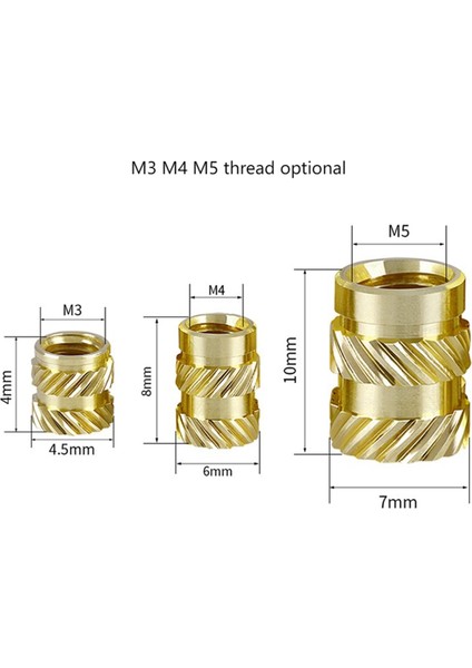 Voron 0/0.1/2.4 Vb 3D Yazıcılar Için 100 Adet Ekleme Somunları (M3X4X4.5MM) (Yurt Dışından)