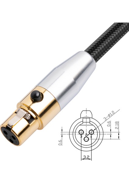 Mini Xlr Erkek - Xlr Dişi Adaptör Kablosu Dengeli Kablo, 1ft/0. (Yurt Dışından)