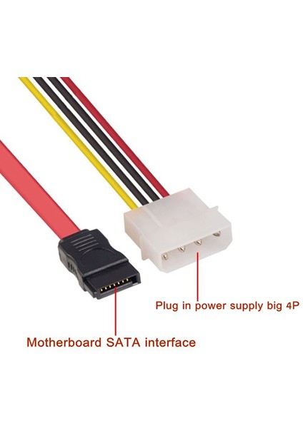 Sabit Disk Optik Sürücü Veri Hattı Güç Kaynağı Hattı 7 + 15P Hattı (Yurt Dışından)