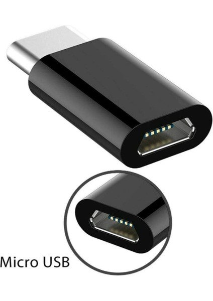 Mikro USB - USB C Adaptörü, Mini - Typec Şarj Adaptörü, USB Type C Adaptör Dirençli Dönüşüm Konektörü (Yurt Dışından)