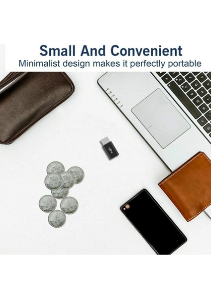 Mikro USB - USB C Adaptörü, Mini - Typec Şarj Adaptörü, USB Type C Adaptör Dirençli Dönüşüm Konektörü (Yurt Dışından)