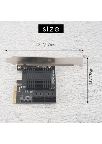 Pcıe 5-Port Sata Iıı 6 Gbps Sata Denetleyici Genişletme Kartı Bilgisayar Kasası Adaptör Kartı JMB585 5 Kablo ile (Yurt Dışından)