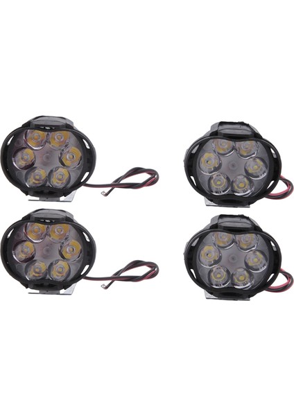 2 Adet 6 LED 10W 1000LM Evrensel Scooter Atv Sis Spot Işığı 6000K Beyaz (Yurt Dışından)