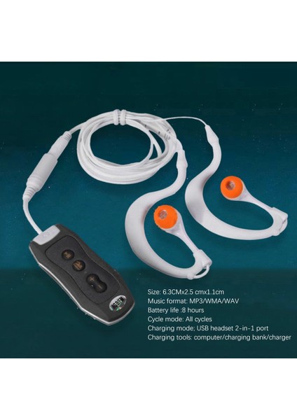Yüzme Turları Için Bluetooth ve Sualtı Kulaklıklı Mp3 Müzik Çalar Su Sporları Kısa Kablo 4gb-Siyah (Yurt Dışından) fırsatları