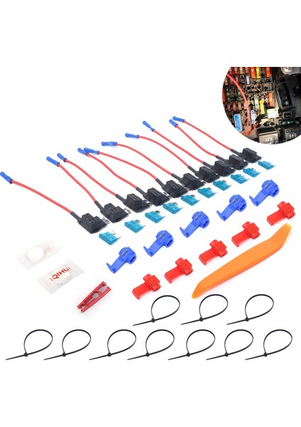 12V 15 Amp Araba Ek-A-Devre Sigorta Adaptörü Orta Bıçak Sigorta Tutucu (Yurt Dışından)
