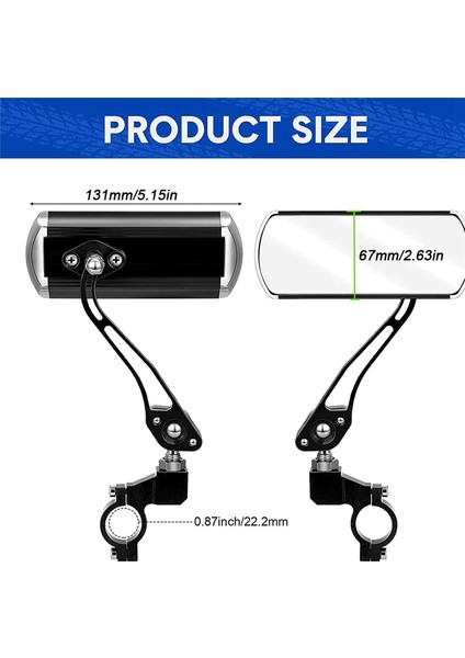 Bisiklet Aynaları 4'lü Paket Dönebilen Gidon Dikiz Aynası (Yurt Dışından)