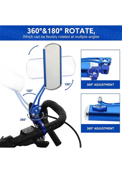 Bisiklet Aynaları 4'lü Paket Dönebilen Gidon Dikiz Aynası (Yurt Dışından)