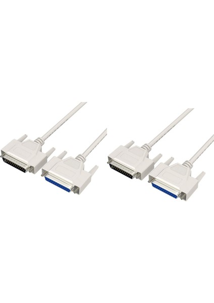 2x 25 Pin DB25 Paralel Erkek - Dişi Yazıcı DB25 Kablosu 1.5m (Yurt Dışından)
