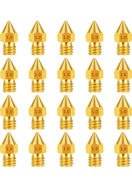 1.75MM Mk8 Exuder Baskı Kafası Br Nozul 1.0mm (20 Adet) (Yurt Dışından)