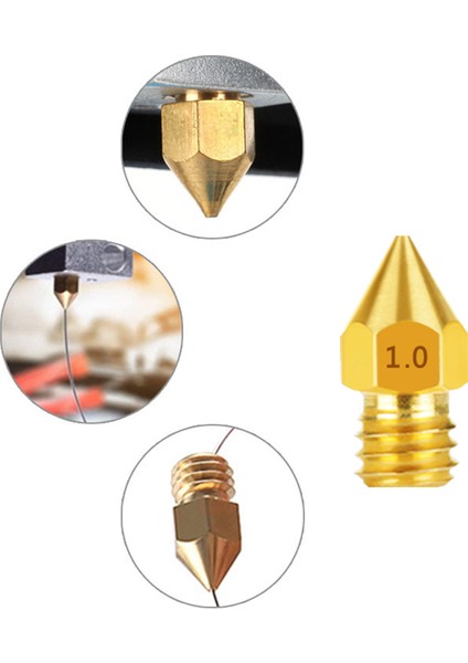 1.75MM Mk8 Exuder Baskı Kafası Br Nozul 1.0mm (20 Adet) (Yurt Dışından)