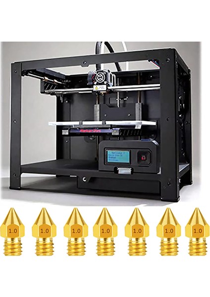 1.75MM Mk8 Exuder Baskı Kafası Br Nozul 1.0mm (20 Adet) (Yurt Dışından)