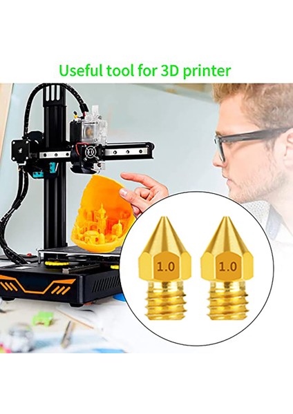 1.75MM Mk8 Exuder Baskı Kafası Br Nozul 1.0mm (20 Adet) (Yurt Dışından)
