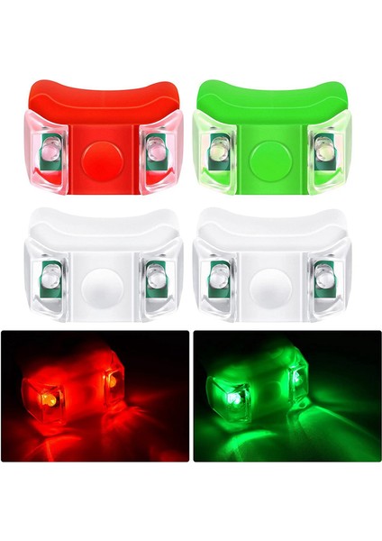 Tekne Yat Bisikleti Koşu Balıkçılığı Için 4 x LED Işık (Kırmızı, Yeşil, Beyaz) (Yurt Dışından) fiyatları