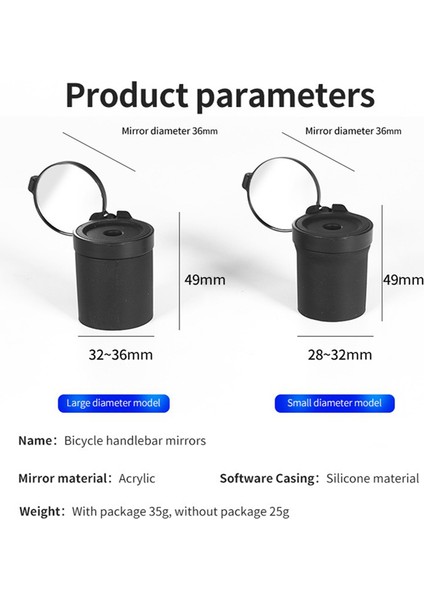Bisiklet Gidon Reflektör Aynası Dönebilen Ayarlanabilir, 28 - 32MM (Yurt Dışından)