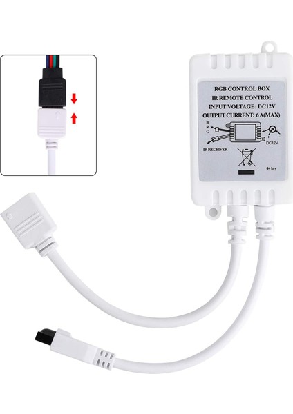 24 Tuşlu Uzaktan KUMANDA+DC12V LED Kontrol Cihazı Rgb Kontrol Kutusu (Yurt Dışından)