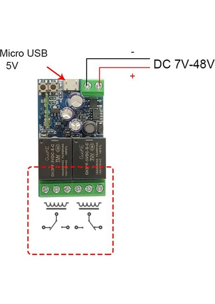 Akıllı Wifi Anahtarı Evrensel Röle Modülü 2ch Için USB 5V/DC7-48V (Yurt Dışından)